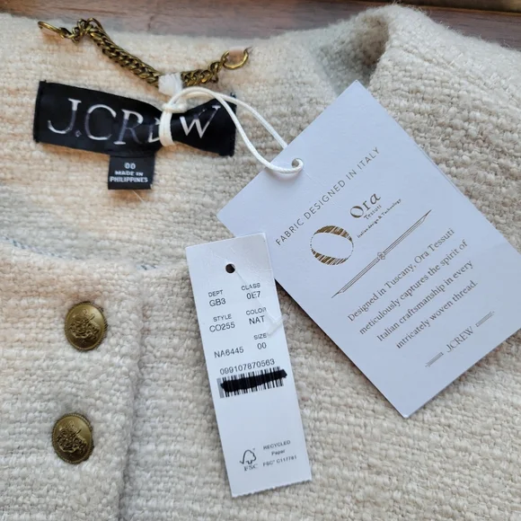 J Crew Bridgette lady jacket in tweed CO255 Size 00 NWT - Picture 6 of 8